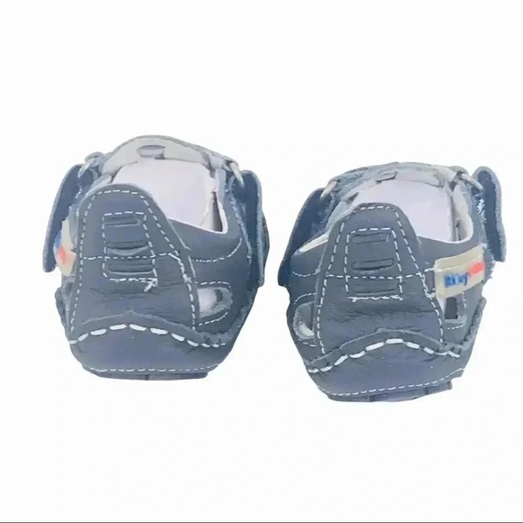 RILEYROOS SANDALS 3-6 MONTHS CHESSIE NAVY BABY WALKERS CLOSED TOE LEATHER SHOES - Picture 12 of 15